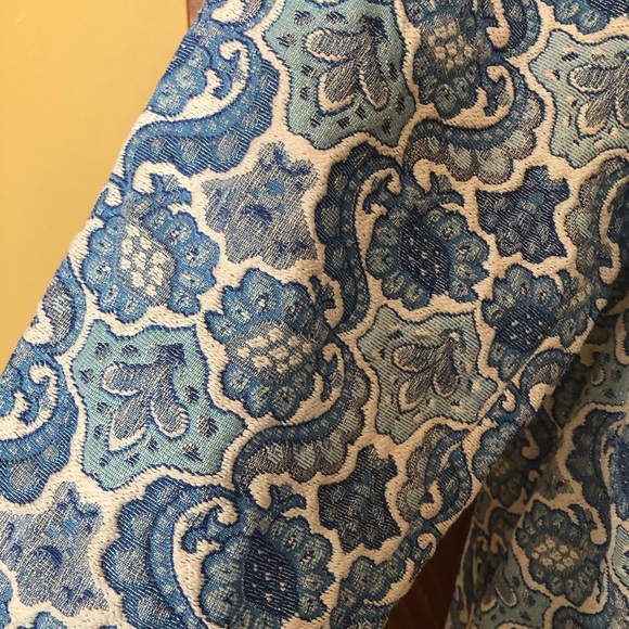 C Wonder Blue Jaquard Snap Button Coat - Picture 2 of 7